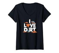 Mujer Amantes de la aventura al aire libre I Love Dirt Camiseta Cuello V