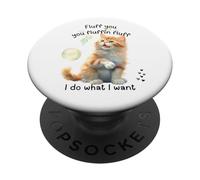 MUJER AMANTES DE LOS GATOS HAGO LO QUE QUIERO GINGER KITTY CON BURBUJAS PopSockets PopGrip Adhesivo