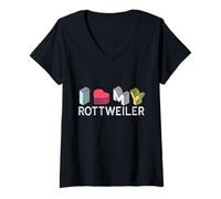 Mujer Amantes Divertidos de Rottie I Love My Rottweiler Camiseta Cuello V