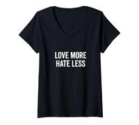 Mujer Amar más Odio Menos Cita Motivacional Camiseta Cuello V