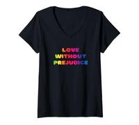 Mujer Amar sin prejuicios, Igualdad, Vivir Amor Educar, Escuchar Camiseta Cuello V