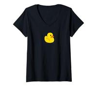 Mujer Amarillo Pato de Goma Juguete Sketch Ilustración Animal Art niños Camiseta Cuello V