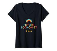 Mujer Ambición estudiantil Futuro ECONOMISTA Posgrado Finanzas Economía Camiseta Cuello V