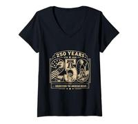 Mujer América 1776-2026 Ingeniería del Día de la Independencia de los Sueños Camiseta Cuello V