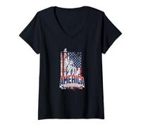 Mujer América 250 Aniversario del 4 de Julio Camiseta Cuello V