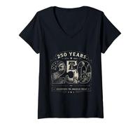 Mujer America 250 Engineering The Dream 4 Julio Día de la Independencia Camiseta Cuello V