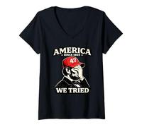Mujer América Desde 1865 Probamos Lincoln Facepalm Political Camiseta Cuello V