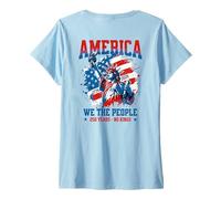 Mujer América Nosotros El Pueblo 250 Años Sin Reyes Democracia Libertad Camiseta Cuello V