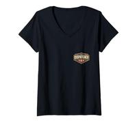 Mujer American 911 Despachador de Emergencia First Responder USA Badge Camiseta Cuello V