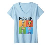 Mujer American Dad Roger Disguises Pop Art Cartoon Camiseta Cuello V