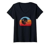 Mujer American Football - Casco de fútbol americano con diseño retro Camiseta Cuello V