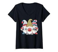 Mujer American Football Leopard Gnomos Crew Hombres Mujeres Niños Camiseta Cuello V