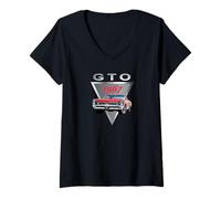 Mujer AMERICAN MUSCLE CAR, ROJO 1967 GTO, HOT RODS CLÁSICOS, CHICO DE COCHE Camiseta Cuello V