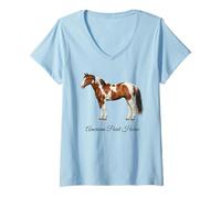 Mujer American Paint Horse Hermosa Ecuestre Camiseta Cuello V
