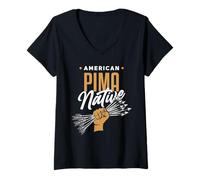 Mujer AMERICAN PIMA NATIVE - Puño de flechas - Tribu Indian Culture Camiseta Cuello V
