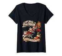 Mujer American Shorthair Cat Retro Christmas Airborne Mission Camiseta Cuello V