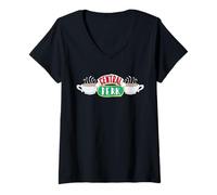 Mujer Amigos Programa de televisión Central Perk Logo Classic 1990s Sitcom Lover Camiseta Cuello V