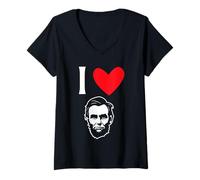 Mujer Amo a Abraham Lincoln Camiseta Cuello V