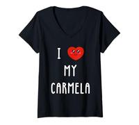 Mujer Amo A Carmela Nombre Gracioso Camiseta Cuello V