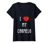Mujer Amo A Carmelo Nombre Gracioso Camiseta Cuello V