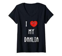 Mujer Amo A Dahlia Nombre Gracioso Camiseta Cuello V