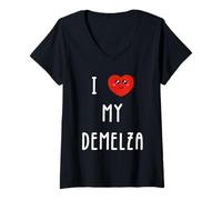 Mujer Amo A Demelza Nombre Gracioso Camiseta Cuello V