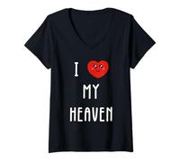 Mujer Amo A Heaven Nombre Gracioso Camiseta Cuello V