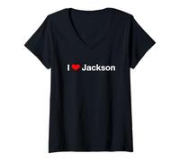 Mujer Amo a Jackson Camiseta Cuello V