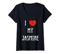 Mujer Amo A Jasmine Nombre Gracioso Camiseta Cuello V