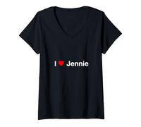 Mujer Amo a Jennie Camiseta Cuello V