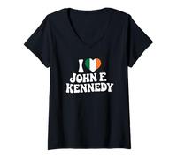 Mujer Amo a John F. Kennedy Entusiasta de la historia de la herencia irlandesa Camiseta Cuello V