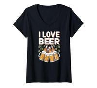Mujer Amo a los entusiastas de la cerveza Brew Passion Camiseta Cuello V