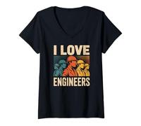 Mujer Amo a los Ingenieros apreciación innovación Camiseta Cuello V