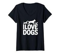 Mujer Amo a los Perros Enthusiast Pet Lovers Bond Camiseta Cuello V