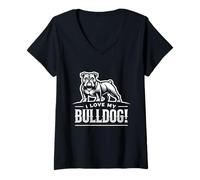 Mujer ¡AMO A MI BULLDOG! - Bully - Compañeros suaves Camiseta Cuello V