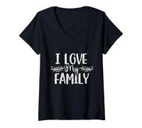 Mujer Amo a mi Familia Reunión Familiares sarcásticos Camiseta Cuello V