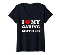 Mujer Amo a mi madre cariñosa, adoro a mi madre cariñosa Camiseta Cuello V