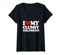Mujer Amo a mi novia torpe -Un diciendo novia sarcástica Camiseta Cuello V