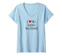 Mujer Amo a mi novio latino Camiseta Cuello V