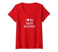 Mujer Amo a mi novio latino Camiseta Cuello V