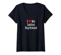 Mujer Amo a mi novio latino Camiseta Cuello V