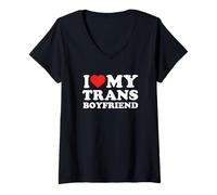 Mujer Amo a mi Novio transgénero LGBTQ Camiseta Cuello V