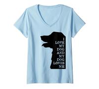 Mujer Amo a mi perro y mis perros me aman | Mamá Papá Perro Amor Mascota Camiseta Cuello V