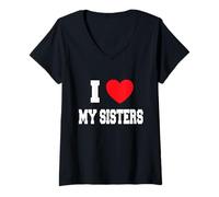 Mujer Amo a mis Hermanas Camiseta Cuello V