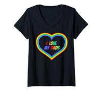 Mujer Amo a mis papás abiertamente Gay & Amado Orgullo Orgullo Padres Padre Camiseta Cuello V