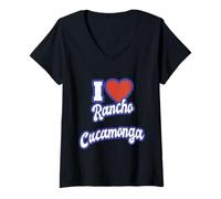 Mujer Amo a Rancho Cucamonga California Camiseta Cuello V