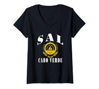 Mujer Amo a Sal Cabo Cabo Verde con Cabo Verde EmbleM Camiseta Cuello V