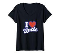 Mujer Amo al tío Camiseta Cuello V