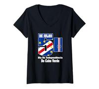 Mujer Amo Cabo Verde Cabo Verde Con Cabo Verde Bandera Mapa Independencia Camiseta Cuello V