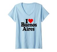 Mujer Amo CORAZÓN Buenos Aires Argentina Camiseta Cuello V